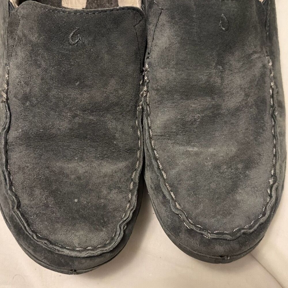 ✨Olukai Women's Nohea Sheepskin Grey Sz 9 Slippers✨ - Picture 7 of 8